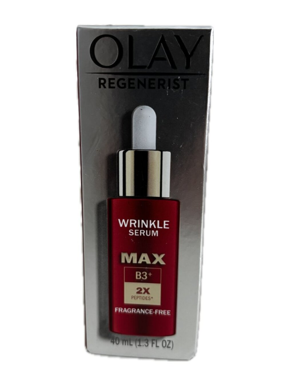 Olay Regenerist MAX Wrinkle Serum B3+ Peptides Fragrance Free 1.3 oz Boxed